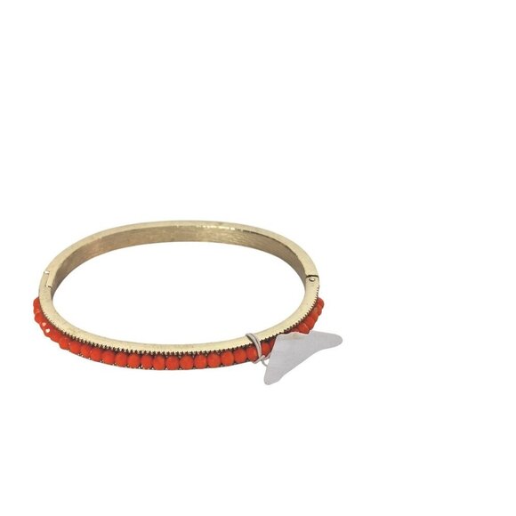 Charming Charlie Orange Gold Faceted Stone Bangle Bracelet - Picture 1 of 8